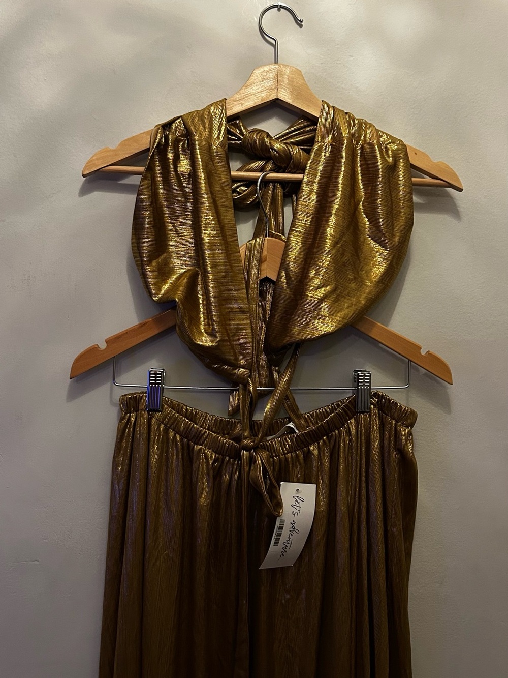 12th Tribe Metallic Gold Maxi Skirt - Picture 7 of 8